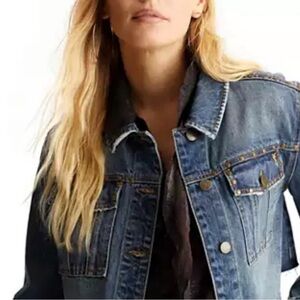 Frye Studded Western Denim Jean Jacket Size L